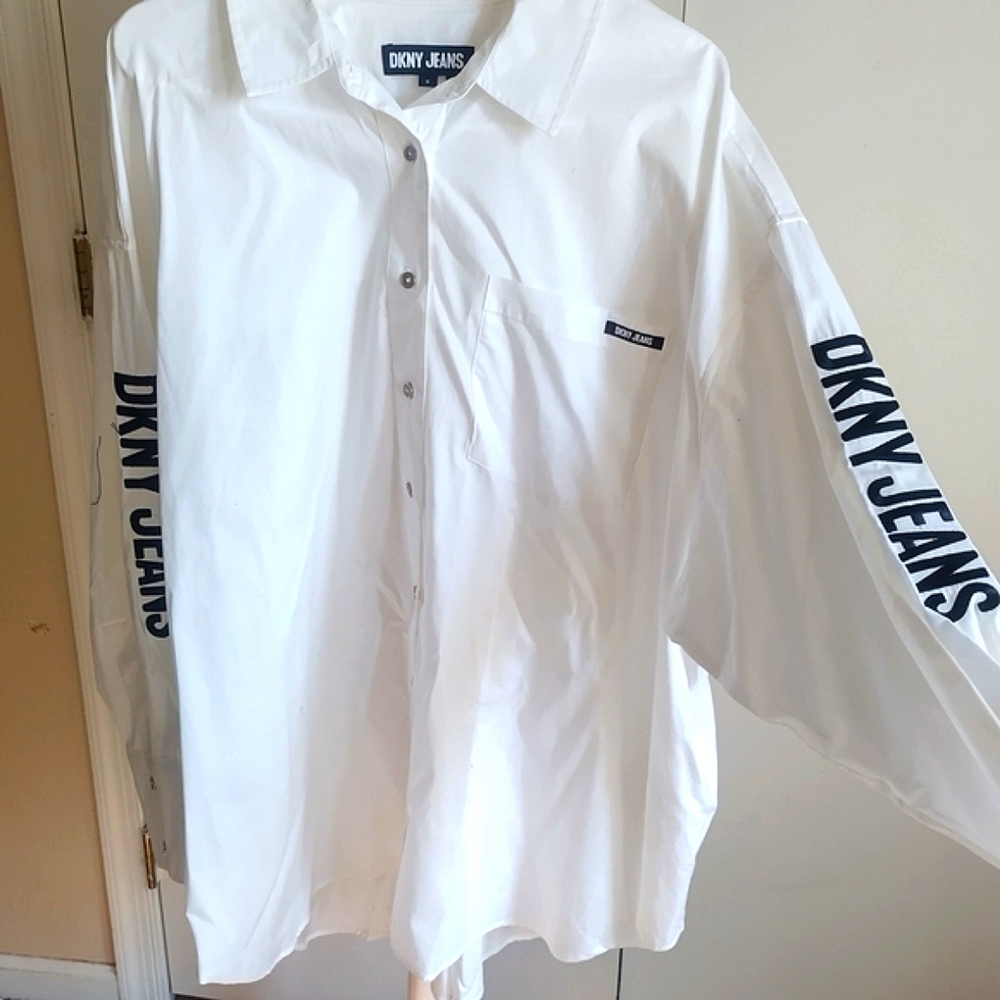 DKNY White Button Up Shirt